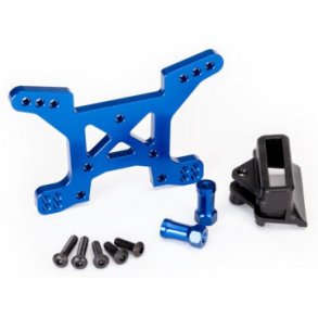 Shock Tower Front Alu Blue Rustler 4x4
