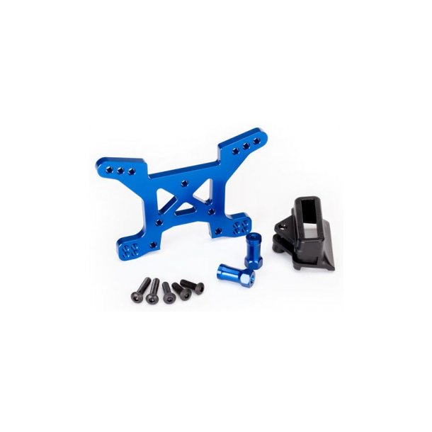 Shock Tower Front Alu Blue Rustler 4x4