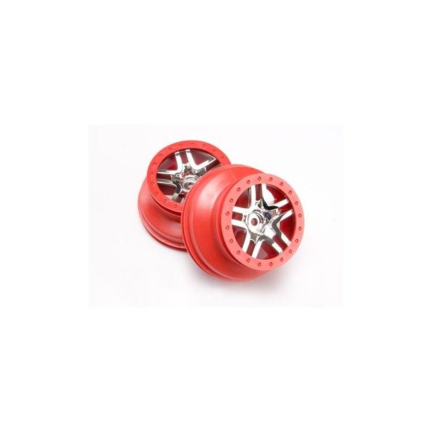 Wheels SCT S-Spoke Chrome-Red 2.2/3.0" 4WD/2WD Rear (2)