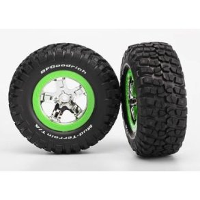 Tires & Wheels BFGoodrich/SCT Chrome-Green 4WD/2WD Rear (2)