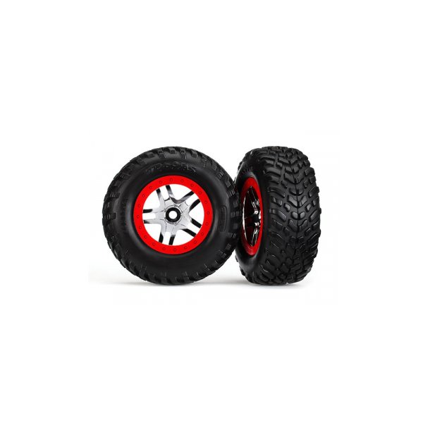 Tires &amp; Wheels SCT S1/S-Spoke Chr.-Red 4WD/2WD Rear TSM (2)