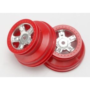 Wheels SCT Chrome-Red Dual Profile 1/16 (2)