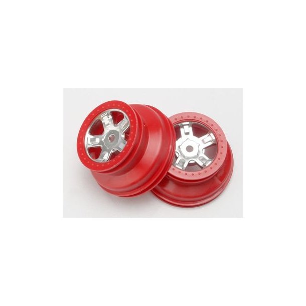 Wheels SCT Chrome-Red Dual Profile 1/16 (2)