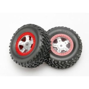 Tires & Wheels SCT/SCT-Red Chrome 1/16 (2)