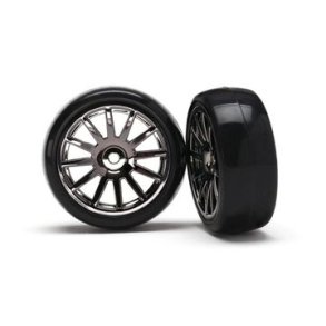 Tires & Wheels Slicks/12-Spoke Black Chrome LaTrax Rally (2)