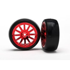 Tires & Wheels Slicks/12-Spoke Red LaTrax Rally (2)