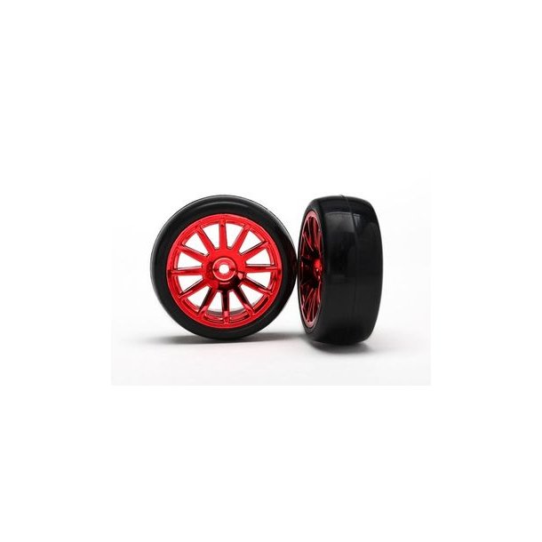 Tires &amp; Wheels Slicks/12-Spoke Red LaTrax Rally (2)