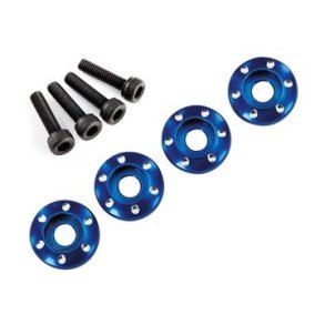 Wheel Nut Washer Alu Blue w/ Screws (4)  LaTrax Teton