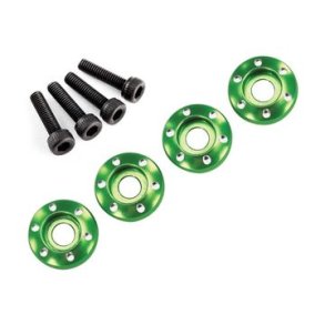 Wheel Nut Washer Alu Green w/ Screws (4)  LaTrax Teton