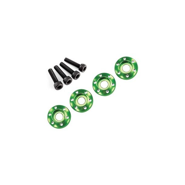 Wheel Nut Washer Alu Green w/ Screws (4)  LaTrax Teton