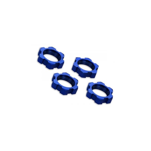 Wheel nuts splined, 17mm Alu. Blue (4)  E-Revo, X-Maxx, Sledge