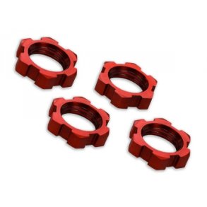 Wheel nuts Splined 17mm Alu. Red (4)  E-Revo, X-Maxx, Sledge