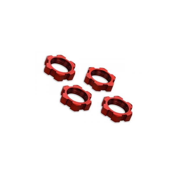 Wheel nuts Splined 17mm Alu. Red (4)  E-Revo, X-Maxx, Sledge