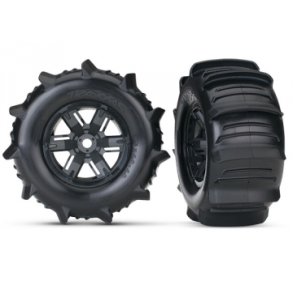 Tires & Wheels Paddle/X-Maxx Black (2)