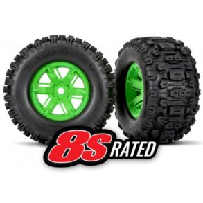 Tires & Wheels Sledgehammer/X-Maxx Green (2)