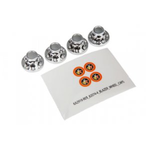 Wheel Center Caps Chrome (4) (Require Stub Axle #8255) TRX-4
