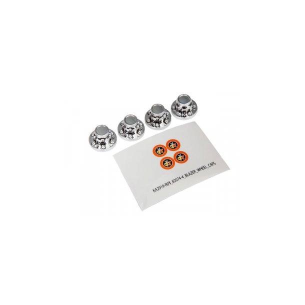 Wheel Center Caps Chrome (4) (Require Stub Axle #8255) TRX-4