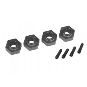 Wheel Hubs 12mm Hex Alu Grey (4)  TRX-4/6