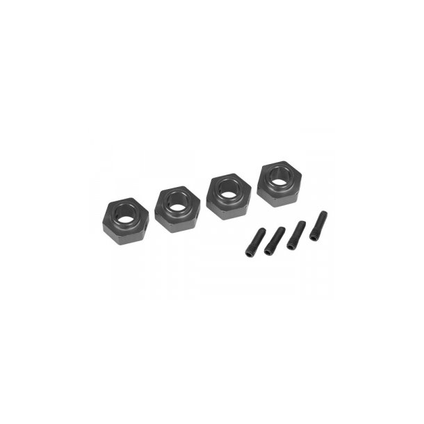 Wheel Hubs 12mm Hex Alu Grey (4)  TRX-4/6