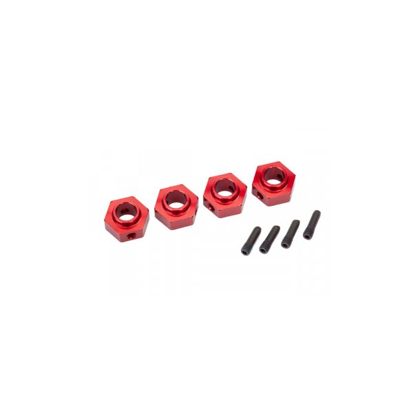 Wheel Hubs 12mm Hex Alu Red (4)  TRX-4/6