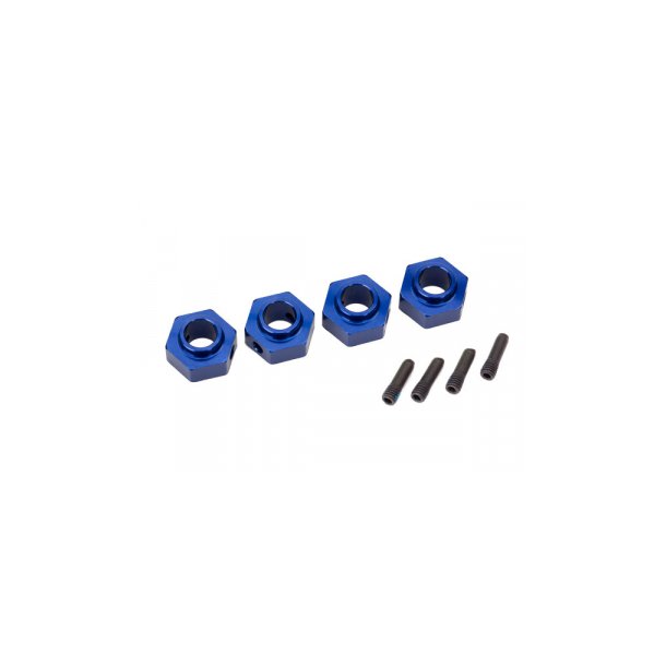 Wheel Hubs 12mm Hex Alu Blue (4)  TRX-4/6