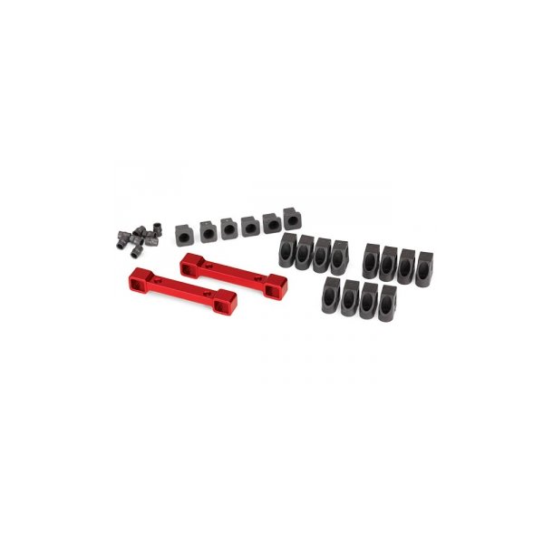 Mount Susp Arms Front and Rear Alu Red  4-Tec