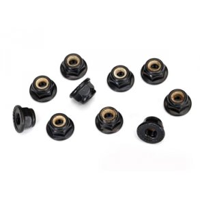 Locknut M4 Black with flange serrated (10)