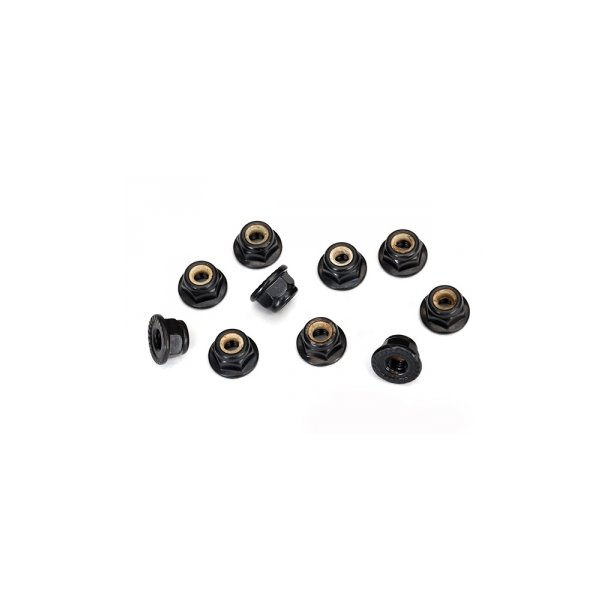 Locknut M4 Black with flange serrated (10)