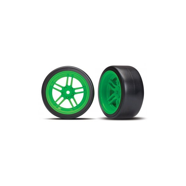 Tires &amp; Wheels Drift 1.9" on Green Split-spoke Rear (2)