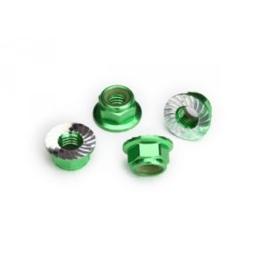 Lock Nut Flanged M5 Alu Green (4)