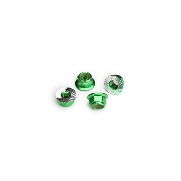 Lock Nut Flanged M5 Alu Green (4)