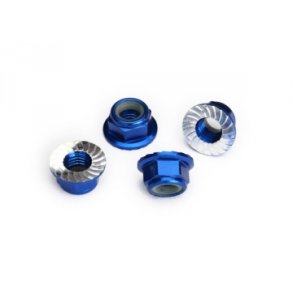 Lock Nut Flanged M5 Alu Blue (4)