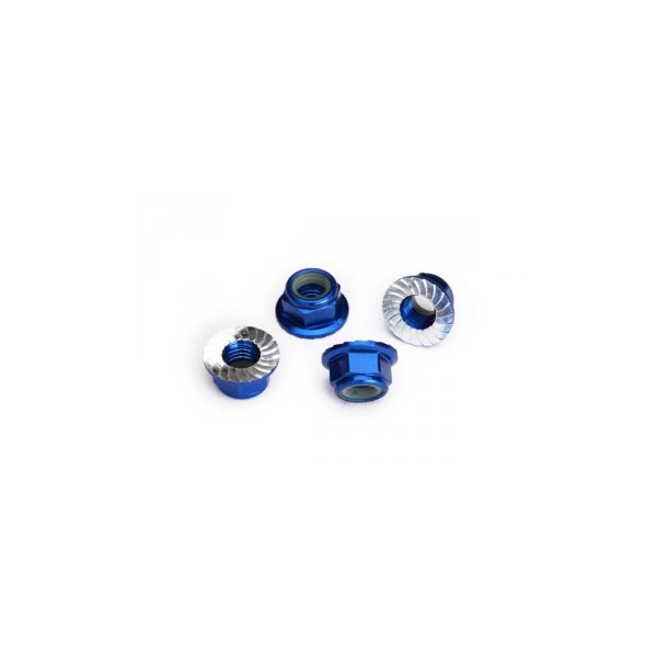 Lock Nut Flanged M5 Alu Blue (4)