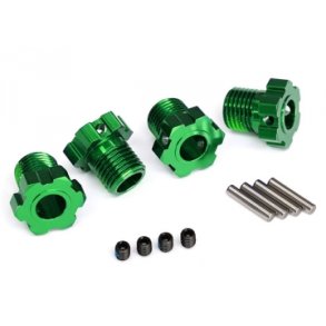 Wheel Hubs Splined 17mm Green (4)  E-Revo 2, Maxx, Sledge