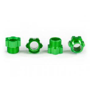 Stub Axle Nut Alu Green (4) TRAXX