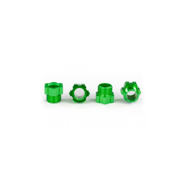 Stub Axle Nut Alu Green (4) TRAXX