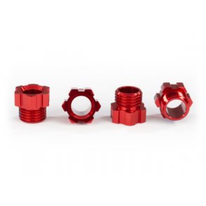 Stub Axle Nut Alu Red (4) TRAXX