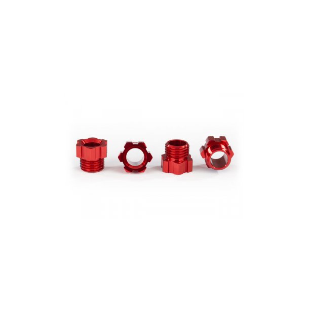 Stub Axle Nut Alu Red (4) TRAXX