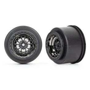 Wheels Rear Black Chrome (2)  Drag Slash