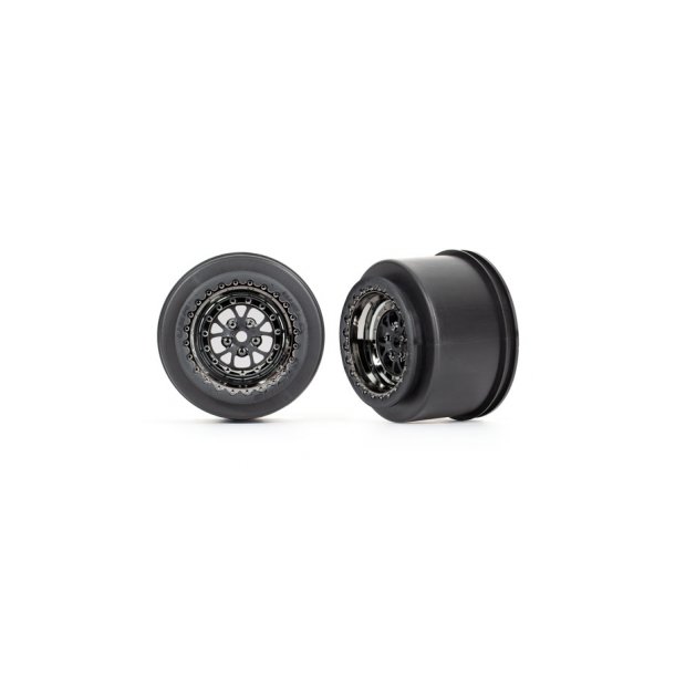 Wheels Rear Black Chrome (2)  Drag Slash