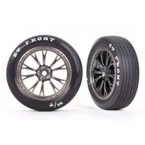 Tires & Wheels Front Satin Black Chrome (2)  Drag Slash