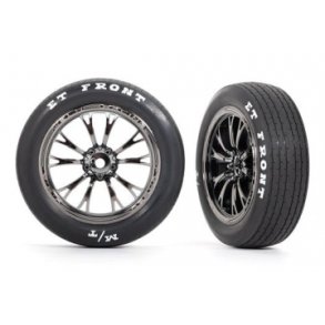 Tires & Wheels Front Black Chrome (2)  Drag Slash