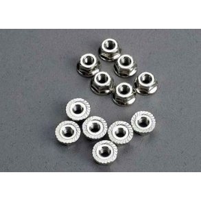 Nut Flanged M3 Silver (12)