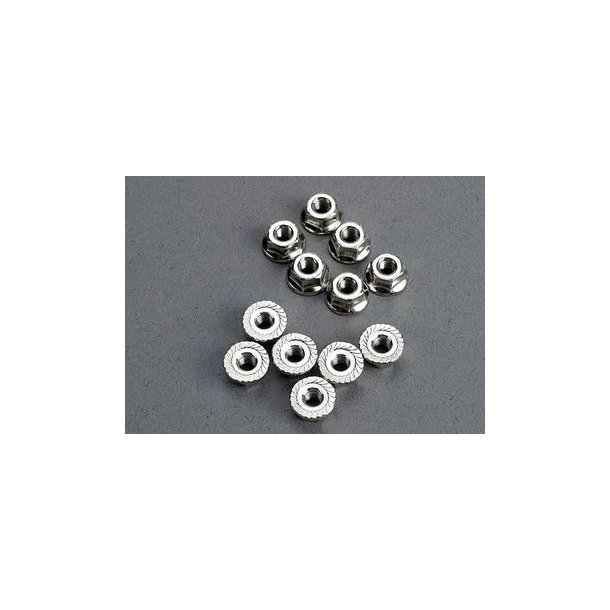 Nut Flanged M3 Silver (12)