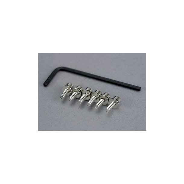 Screws M3x10mm caphead w/ Lock Washers (6) + Hex Wrench