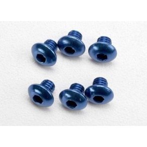 Screws M4x4mm Button-head Hex Socket Alu Blue (6)