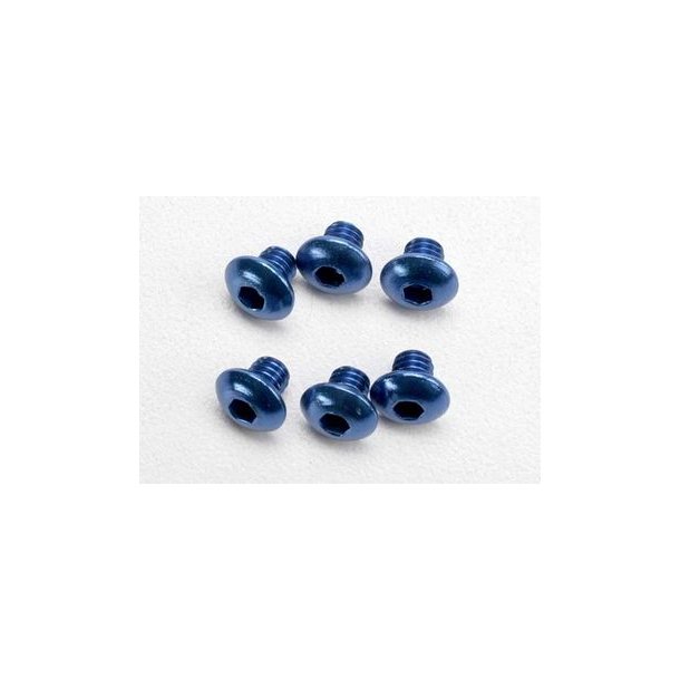 Screws M4x4mm Button-head Hex Socket Alu Blue (6)