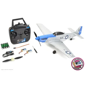 Mini P-51 Mustang RTF 450mm 2 stk. Li-Po Batterier og USB lader