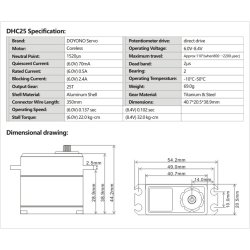 Doyono Coreless Servo HV 32.0kg/0.102sec @8.4V