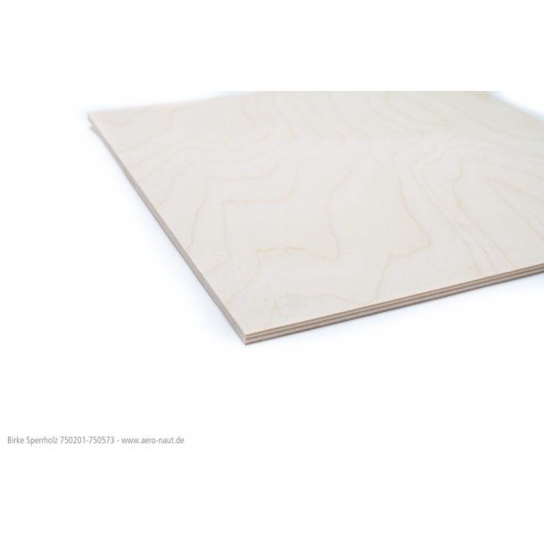 Krydsfinr plade birk 600x300x5,0mm